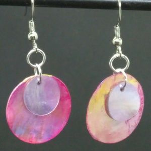 Lavender & Pink Mother of Pearl Handmade Earrings